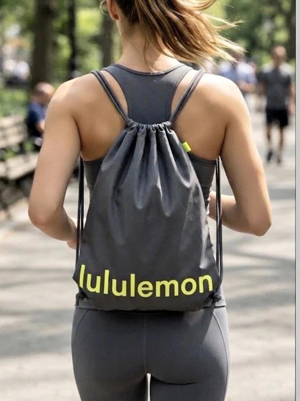 Lululemon Lightweight Gray Gym Sack/Bag Water-Repellent